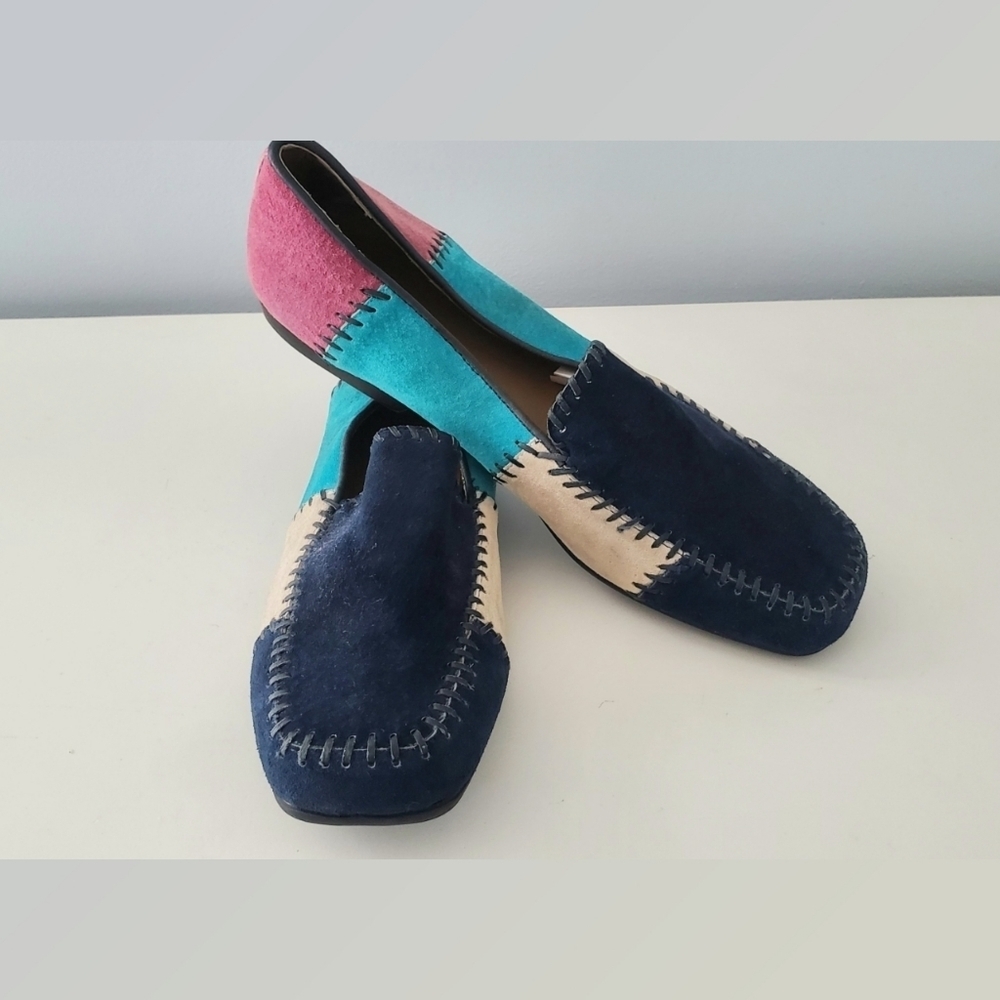 Valley Land Color Block Leather Suede Shoes - Picture 2 of 8
